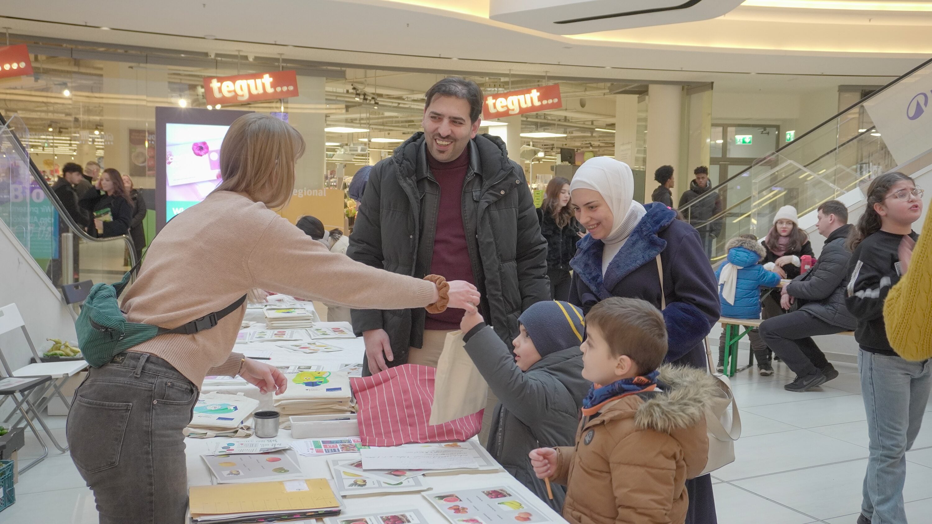 Familienaktionen im Einkaufszentrum